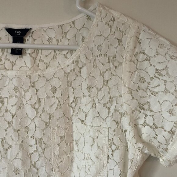 Women’s  Gap White Lace Shirt Size Small - Picture 5 of 7